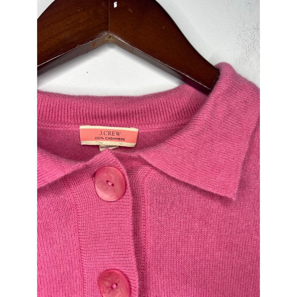 J.Crew Cashmere Collared Sweater in Flamingo Pink Oversized Henley Size XS - Picture 3 of 7